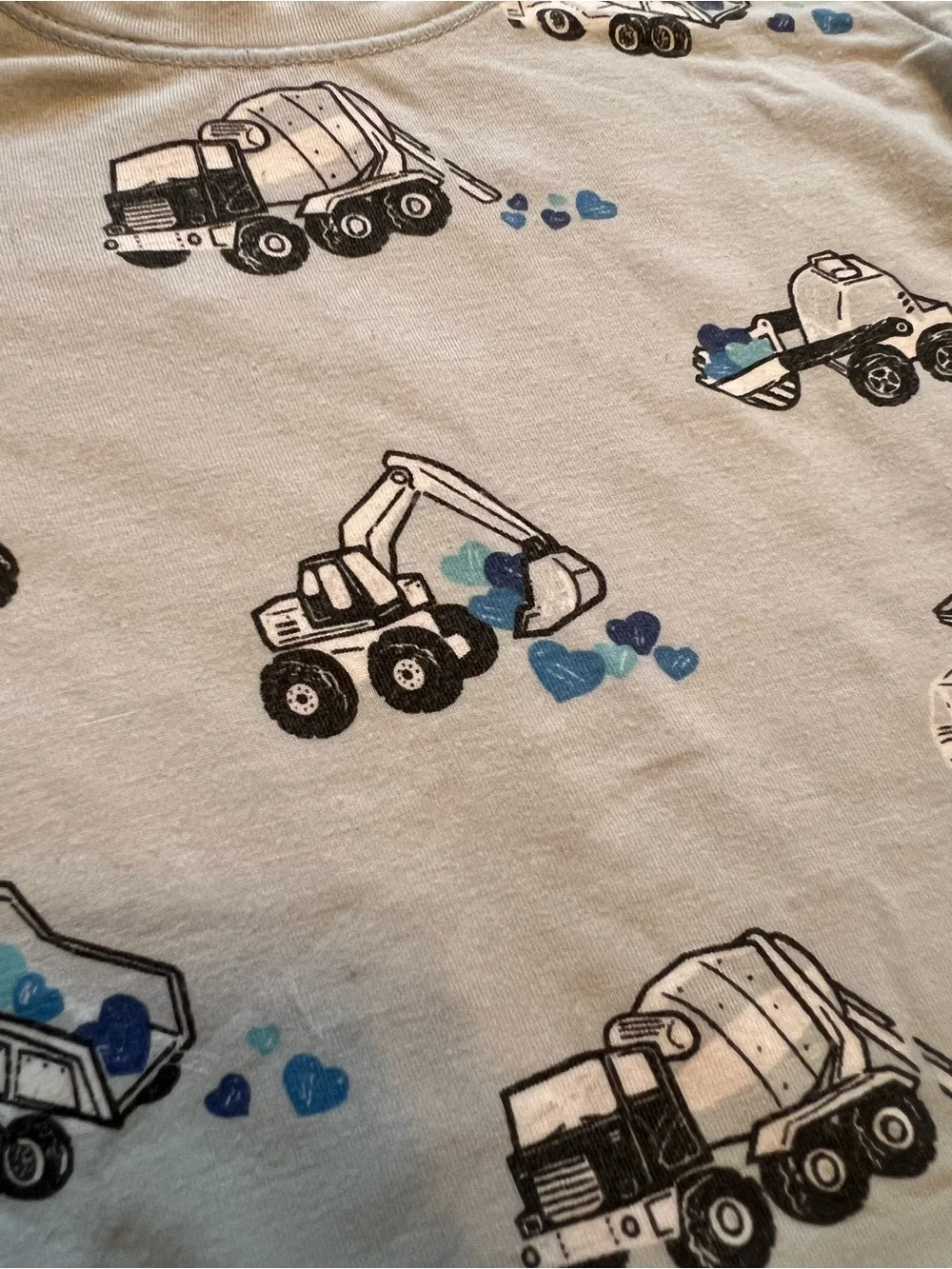 Angel Dear 3T Blue Construction Hearts Pajamas
